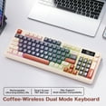 thumbnail image 6 of ZIYOULANG M96 Dual Mode Wireless Gaming Keyboard with 2.4G & BT5.0, 90% Membrane Semi-mechanical Keyboard with Smart Display & Knob-Coffee, 6 of 8