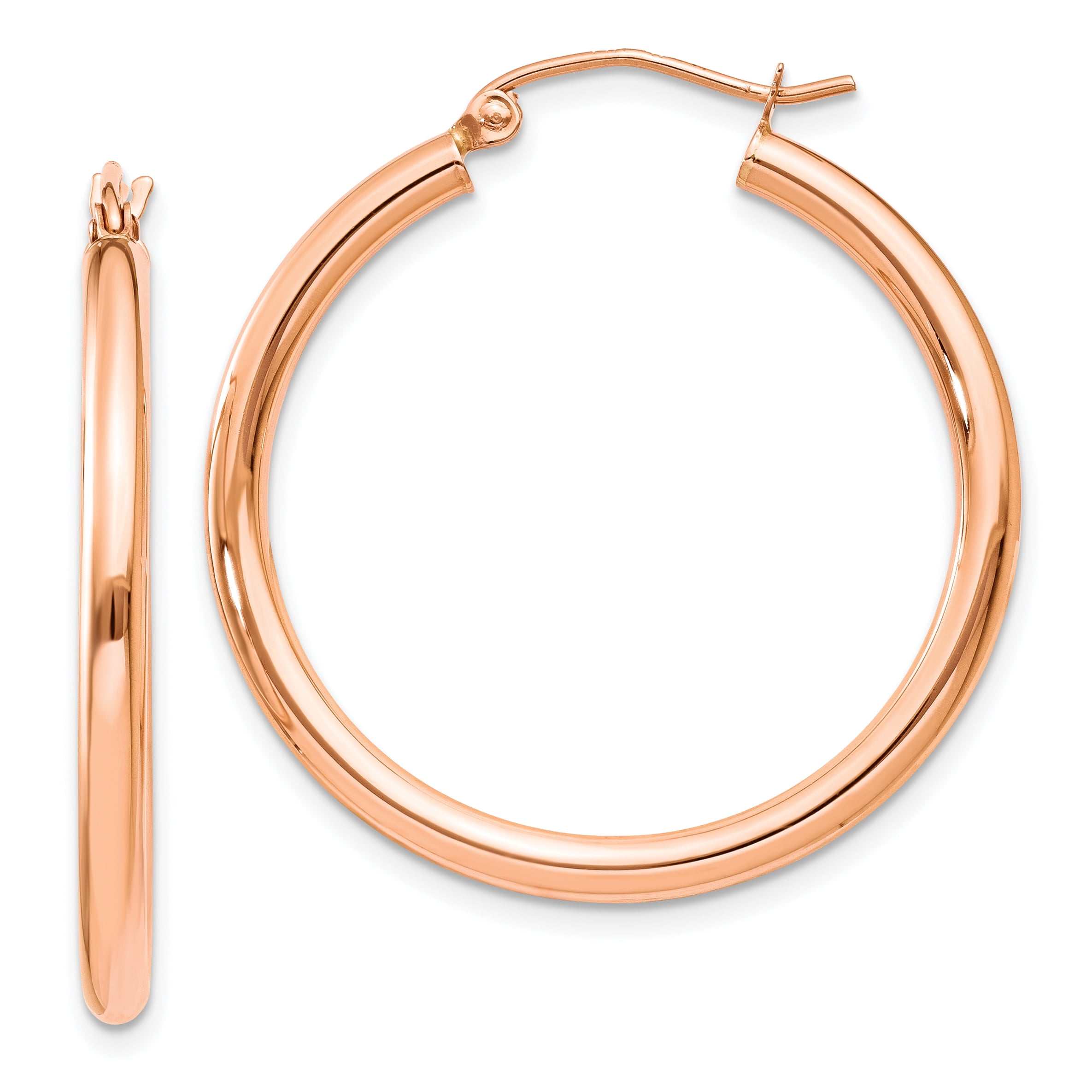 Solid 14k Fancy Tube Hoop Earrings 52 x24mm Solid 14k Fancy Tube Hoop Earrings 52 x24mm
