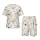 thumbnail image 1 of Balery Wildflower Watercolor Conjunto de Pijama Infantil de Manga Corta con Estampado – Ropa de Dormir de Algodón Suave-Large, 1 of 6