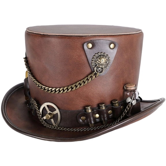 Jiibva Unisex Steampunk Top Hat Halloween clothing Hat Vintage Accessories For Themed Parties Gathering