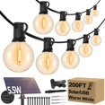 thumbnail image 1 of Guirnalda de luces solares Lakumu, 200 pies, 104 LED, 2700 K, resistente al agua, 1 of 8