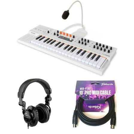 Arturia MiniFreak Vocoder 6-Voice Spontaneous Algorithmic Synthesizer Gooseneck Bundle with Polsen HPC-A30 Closed-Back Studio Monitor Headphones, Kellards MID-P10T Pro MIDI to MIDI Cable 10 Feet