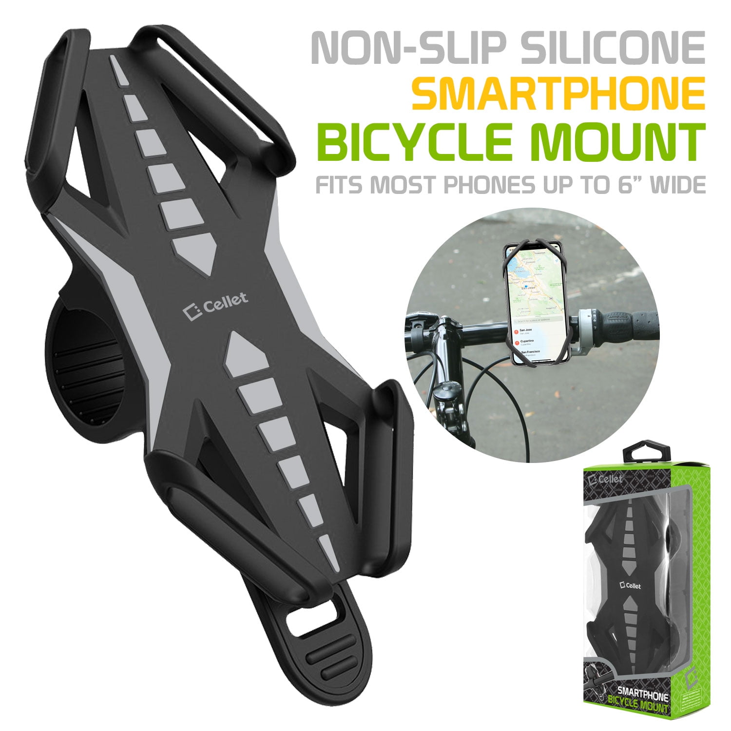 Bike Phone Mount, Universal Bicycle Holder Mount for Apple iPhone X, 8