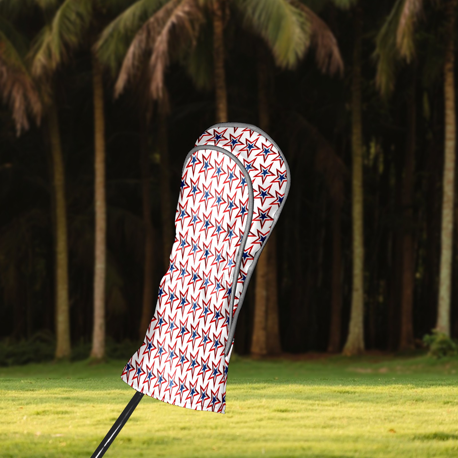 Golf Club Covers, Red Stars Premium PU Leather Driver Hybrid Putter Head Covers with Velvet Lining, Waterproof Golf Gifts for Men Women