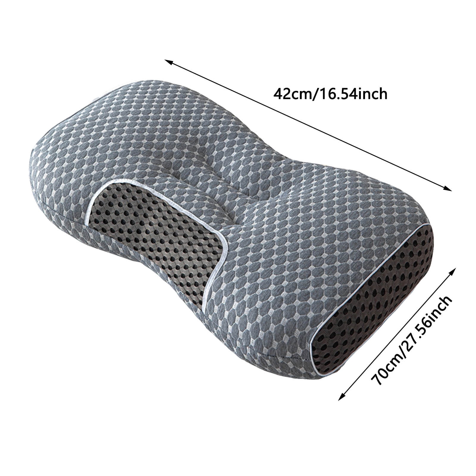 Memory Foam Neck Pillow for Sleeping - Ergonomic Cervical Support Pillow, Contour Design for Side & Back Sleepers, Shoulder Pain Relief, Machine Washable & Breathable Cover