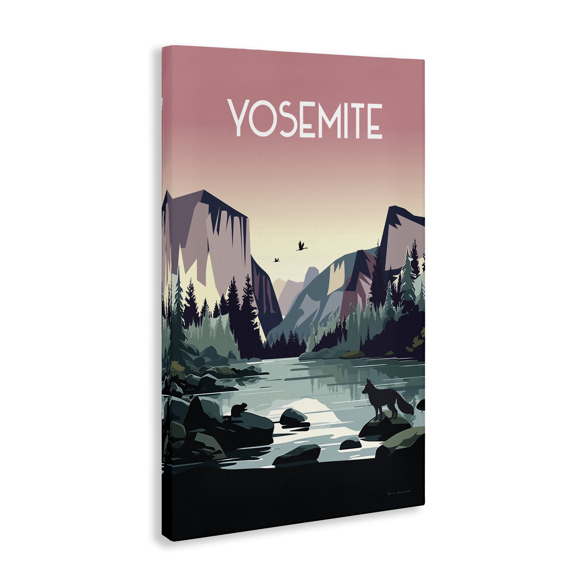 Stupell Industries Yosemite Landmark View Landscape & Nature Painting Wrapped Canvas Art Print Wall Art, 16 x 24