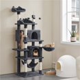 thumbnail image 2 of Yaheetech 67" H Multi Level Cat Tree with 2 Cat Condos and 1 Hammock, Dark Gray, 2 of 7