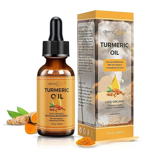 Dermaxgen Turmeric Oil   Organic Moisturizer & Reduce Acne, Clear skin Tone, Hydrate Dull & Dry Skin, Anti Aging Skin Care Glow Oil for Face, Neck & Eye