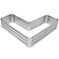 thumbnail image 3 of Sunnydaze 47.25" x 47.25" x 12" L-Shaped Silver Galvanized Steel Outdoor Raised Garden Bed, 3 of 14