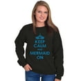 thumbnail image 4 of Keep Calm Mermaid On Beach Day Cute Women Plus Size Crewneck Sweatshirt Brisco Brands 2X, 4 of 5