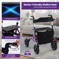 thumbnail image 6 of Giantex All-Terrain Rollator Walker w/ Pneumatic Tires, Foldable Outdoor Walkers, Lightweight Walker for Seniors, Purple, 6 of 6