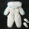 thumbnail image 5 of Zshosam Baby Girl Winter Clothes Fleece Baby Snowsuit with Hood, Convertible Mittens & Booties, Car Seat Friendly, Soft & Warm, Easy Zip Size 3T 4T,(White 3-4 Years), 5 of 5
