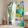 thumbnail image 3 of Feelyou Cartoon Leopard Cheetah Blackout Curtains Set of 2 (52x84 Each), Palm Leaves Botanical Window Curtains, Kawaii Jungle Animal Curtains and Drapes, Black Out Curtains Decor, 3 of 6
