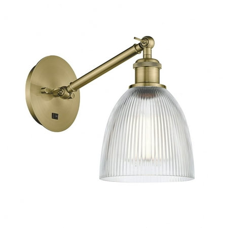 

317-1W-AB-G382-LED-Innovations Lighting-Belfast - 1 Light Wall Sconce In Industrial Style-11.38 Inches Tall and 6 Inches Wide Antique Brass Clear