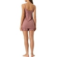 thumbnail image 3 of INSPIRE CHIC Women's Loungewear Solid Color Ruffle Trim Camisole Tops with Shorts Pajama Sets S Pink, 3 of 6