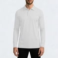 thumbnail image 6 of Men's Sporty UV Protection Sun Shirt Regular Fit Solid Color Long Sleeve Quick Dry Lightweight Breathable Sun Block Top for Outdoor Activities and Daily Wear White L, 6 of 6