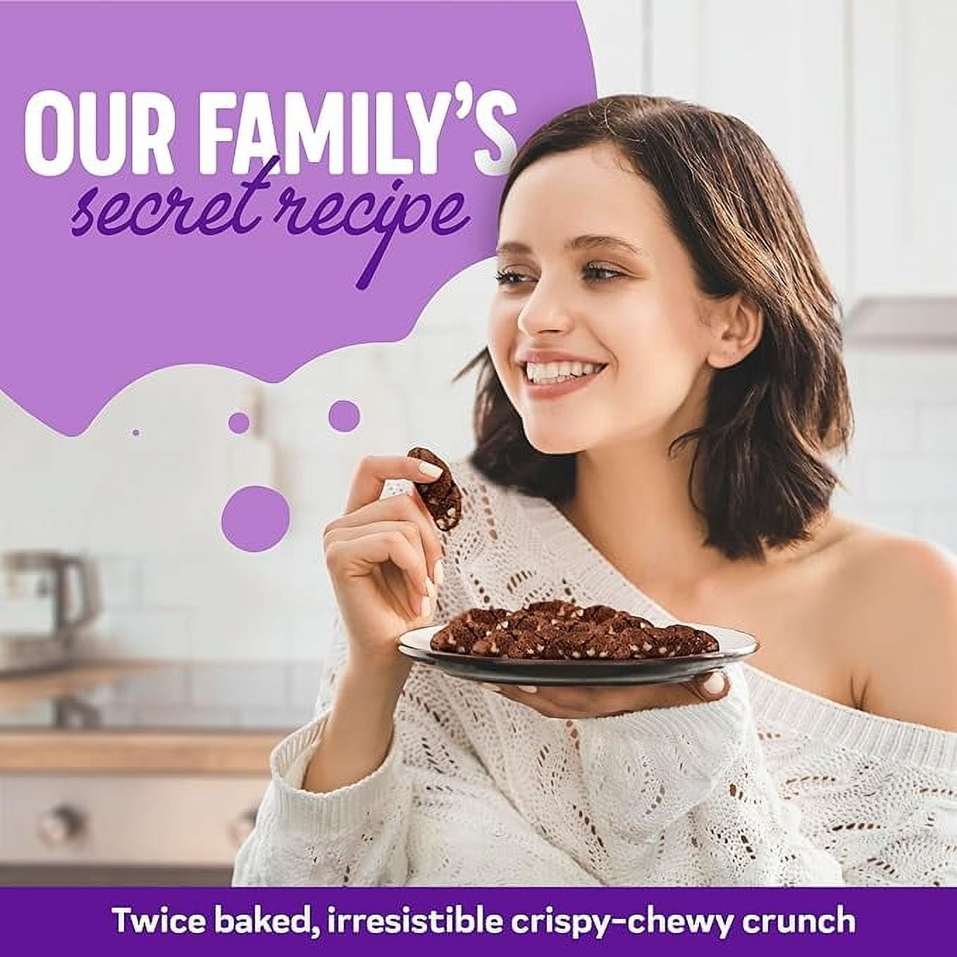 Cooper Street Twice Baked Italian Biscotti Cookies - Brownie Chocolate Biscotti - 5 oz - 6 Pack