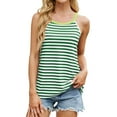 thumbnail image 2 of Womens Tops Womens Tank Top Summer Sleeveless Tees Striped Color Block Shirt Casual Loose Fit Pullover Tunic Blouse Shirts for Women, 2 of 6
