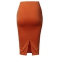 thumbnail image 3 of SSOULM Women's Stretchy Fitted Midi Pencil Skirt with Back Slit and Plus Size, 3 of 3