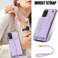 thumbnail image 2 of for Samsung Galaxy S20 Case, Wallet Phone PU Leather Case with Card Holder Crossbody Cover for Women Girls Strap Wristlet RFID Blocking Shockproof Protective Cover for Samsung S20, Violet, 2 of 8