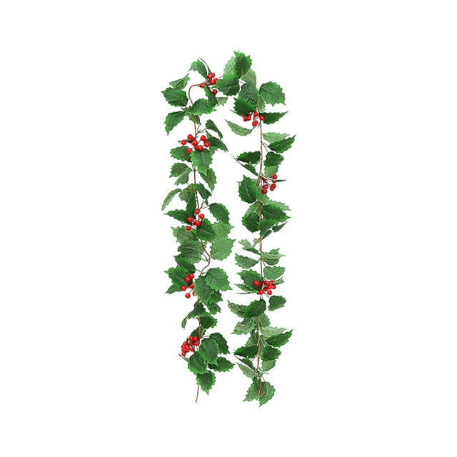 Hiroekza Authentic Christmas Berry Rattan Garland - 68.8 Inch Flexible Red Berry Vines for Tree Decor, Wreaths, and Festive Party Decorations