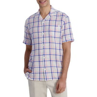 Chaps Men's Coastland Wash Linen Button Down Shirt (White)
