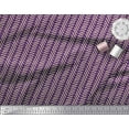 thumbnail image 2 of Soimoi Purple Cotton Cambric Fabric Stripe & Diagonal Line Geometric Printed Craft Fabric by the Yard 42 Inch Wide, 2 of 3