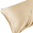 thumbnail image 2 of Unique Bargains Envelope Closure Breathable and Soft Satin Pillowcase (2 Count) Gold Queen, 2 of 6