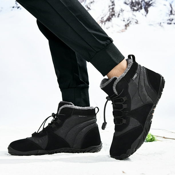 Botas de nieve forradas de piel Tobillo Zapatos de nieve Acogedores Mujeres Hombres Botas de senderismo de felpa Antideslizante Wdftyju Tenis De Mujer Tenis De Hombre