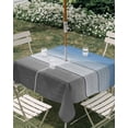 thumbnail image 3 of Square Outdoor Tablecloth with Umbrella Hole Blue Gray Outside Table Cloth Waterproof Patio Table Cover Vintage Farmhouse Gradient Wooden Grain Art Zipper Tablecloths for Picnic Camping 60x60 Inch, 3 of 8