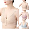 thumbnail image 6 of NIEWTR Seamless Front Closure Jelly Bras for Women No Underwire Full Coverage, Wide Fixed Straps, Push Up, Supportive, Back Smoothing, Comfort Post Surgery, T-Shirt Bras for Older Women(Pink,XL), 6 of 9