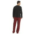 thumbnail image 3 of LNFINTDO Mens Pajama Sets Long Sleeve Thermal Shirts Flannel Pajama Bottoms Mens Sleep Loungewear Sets Soft Warm Plaid Pj Set for Men, Black & Red Plaid, X-Large, 3 of 7