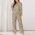 thumbnail image 2 of Wukai Pirate skulls Print Women’s Pajama Long Sleeve Sleepwear Soft&nbsp;-Medium, 2 of 7