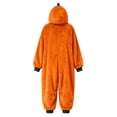 thumbnail image 5 of ZHOGXU Halloween Boys Girls Pumpkin Head Stick Figure Graphic Hoodie Jumpsuit Full Zip Jumpsuit With Pocket for Kids Stylish Festival Party Sleepwear,13-14 Years, 5 of 5