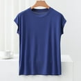 thumbnail image 3 of Otvok Womens Tops Ladies Casual Solid Color Base Short Sleeved Pullover T-Shirt, 3 of 6