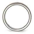 thumbnail image 2 of Auriga Stainless Steel Brushed Polished Brown IP-plated Edge Diamond 8 mm Band for Women Size 13, 2 of 6