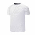 thumbnail image 6 of TKKCS Mens Slim Fit Crew Neck T Shirts- Lightweight Summer Casual Geometric Print Short Sleeve Basic Tees White Size 2XL, 6 of 6