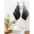 thumbnail image 2 of Black White Kitchen Dish Towels for Drying Dishes Set of 3, Modern Geometric Abstract Gradient Striped Waffle Weave Microfiber Hand Tea Bathroom Towels Quick Dry & Absorbent Towel 12x12, 2 of 7