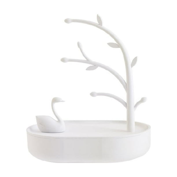Organizador de joyas con diseño de lago de cisne, pulsera, anillo, collar, soporte para árbol, almacenamiento de joyas, bandeja de exhibición, adorno, accesorios de decoración del hogar