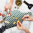 thumbnail image 4 of Abstract Cutting Board, Minimalist Monochrome Dots in Black Growing Big from Bottom to Top Polka Dots Image, Tempered Glass Cutting and Serving Board, Wine Bottle Shape, White, by Ambesonne, 4 of 5