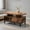 Rustic Brown + Black, variant on Resenkos 47" Oval Coffee Table with Storage Compartment and Open Shelf, Natural Finish