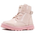 thumbnail image 3 of Botas Para Niña Charol Rosa Moda Chunky Suela Cosida rosa claro 18, 3 of 6