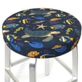thumbnail image 3 of KLL Undersea Animals Round Bar Chair Cushion Cover 12 inch ,Bar Stool Protector with Elastic, Soft Washable, 3 of 6