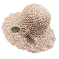 thumbnail image 2 of XINPING Elegant Hat for Women,Little Girls Wide Brim Foldable Hat Summer UV Protection Beach Cap with Lace Band and Flower, 2 of 7