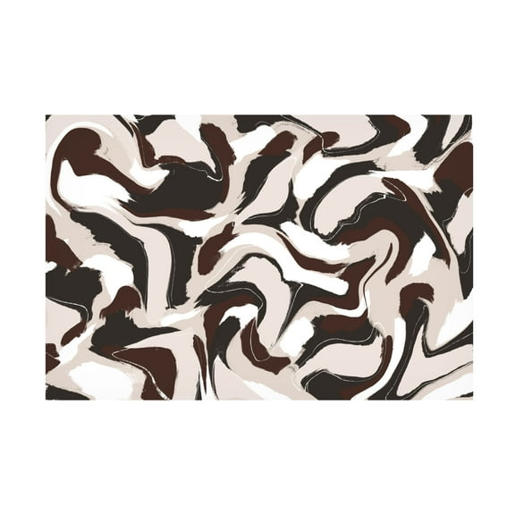 Canvas Wall Art - Treechild 'Shaky Brown Beige Strokes Square' Wall Art for Living Room, Bedroom, or Office D?cor by Trademark Fine Art - 24 x 16 Inches