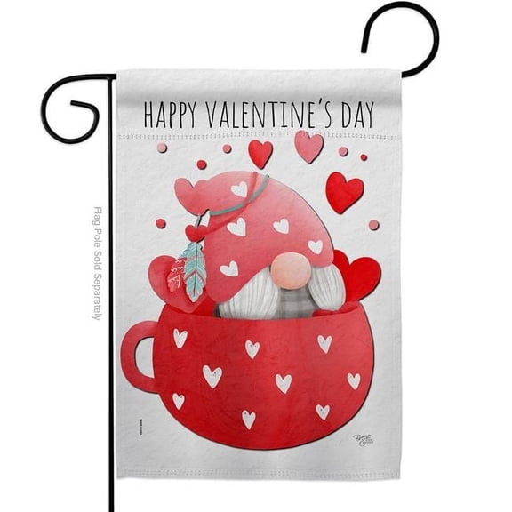 Breeze Decor G120045-BO Gnome Love You Springtime Valentine Double-Sided Decorative Garden Flag, Multi Color