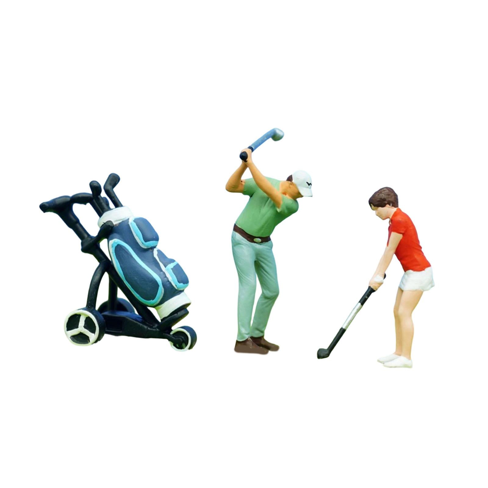 LeeQinersw 1:64 Scale Tiny People Layout Micro Landscape Accessories Golf Figurines Set