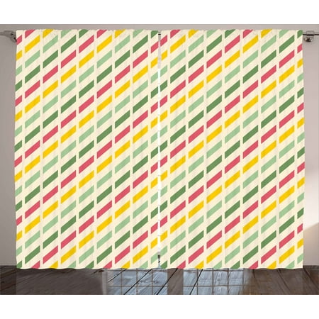 retro curtains 2 panels set colorful retro cut lines diagonal pattern in pastel colors simplistic - Retro Curtains retro curtains 2 panels set colorful retro cut lines diagonal pattern in pastel colors simplistic - Retro Curtains