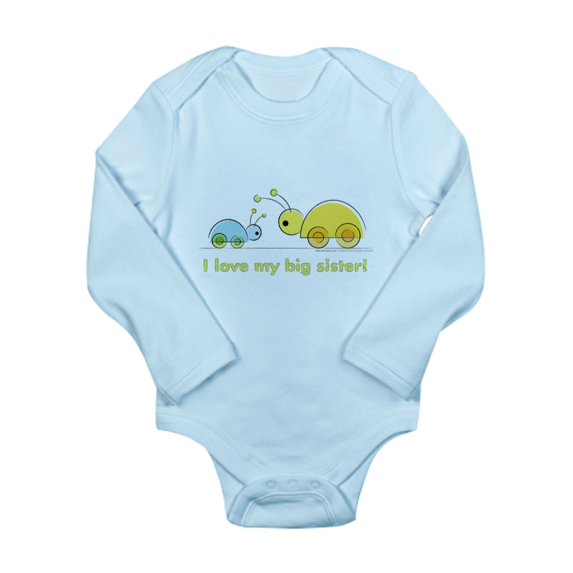 CafePress - Lollibib_Luvmybigsis Body Suit - Long Sleeve Infant Bodysuit
