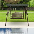 thumbnail image 2 of Costway 2 Person Wooden Garden Swing Bench Chair w/ Adjustable Canopy for Garden Porch, 2 of 10